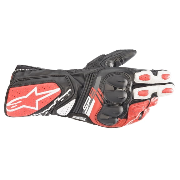 Alpinestars SP-8 V3 Leather Gloves (XX-Large, Black/White/Bright Red)