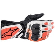 Alpinestars SP-8 V3 Leather Gloves XX-Large, White/Black/Fluo Red