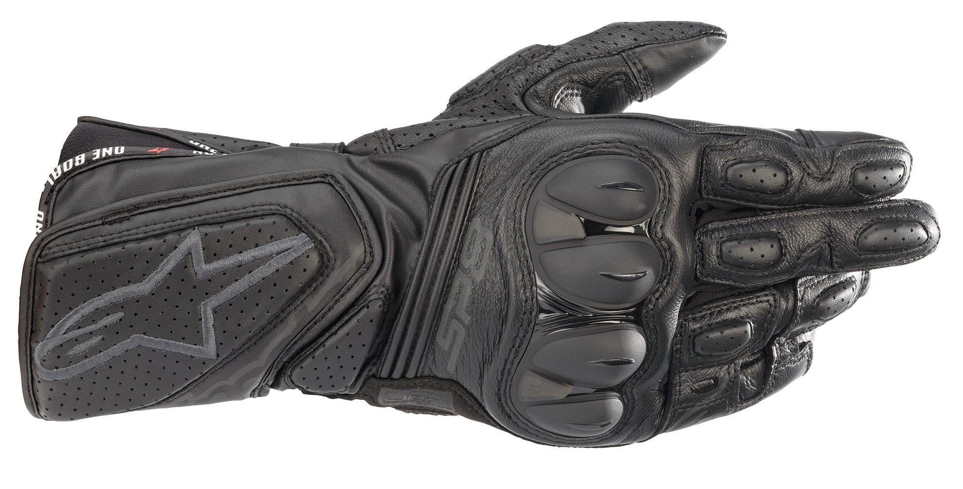 Alpinestars Halo Mens Leather Motorcycle Gloves Black/White