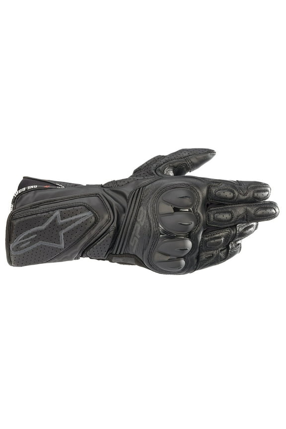 SP-8 V3 Mens Leather Motorcycle Gloves Black/Black XL