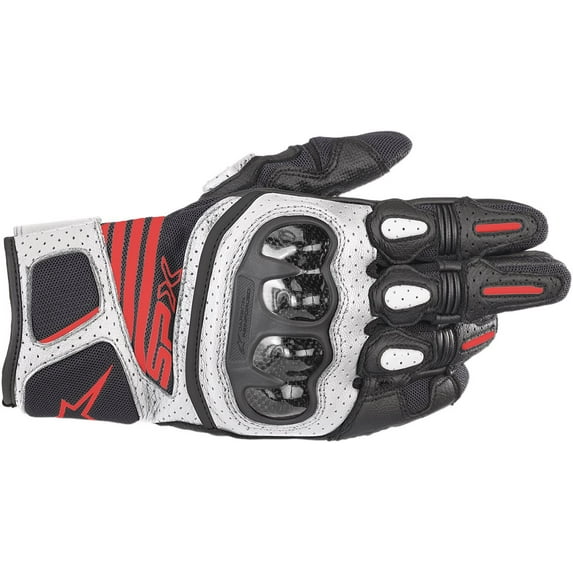 Alpinestars SP-X Air Carbon V2 Mens Leather Gloves Black/White/Red LG