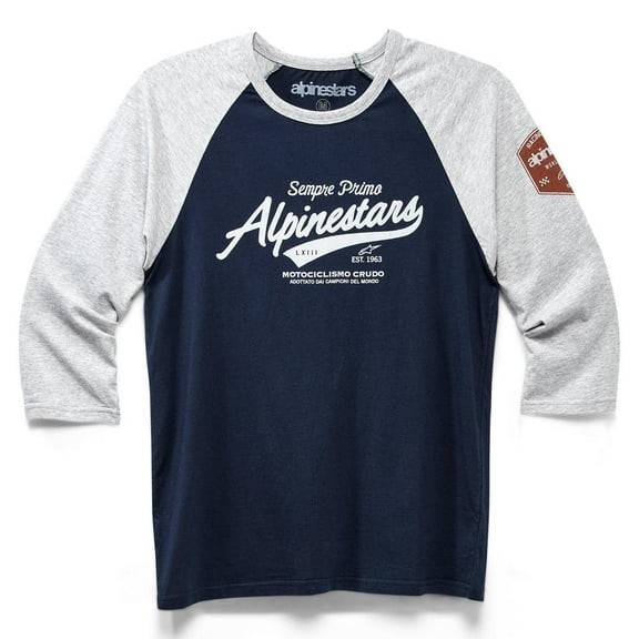 Alpinestars Script Mens Long Sleeve T-Shirt Gray Heather/Navy XL