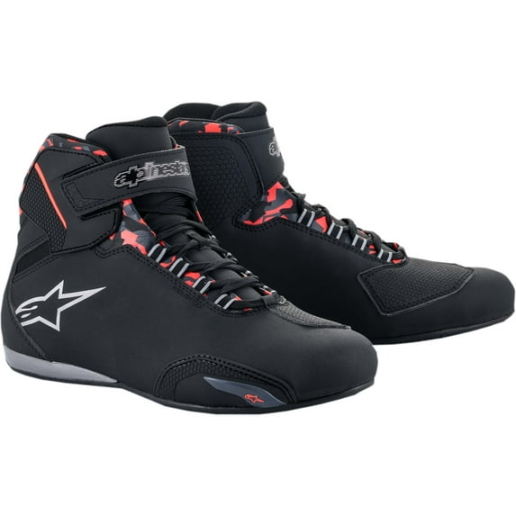 Alpinestars Sektor Waterproof Mens Motorcycle Shoes Black/Gray/Red 13 USA