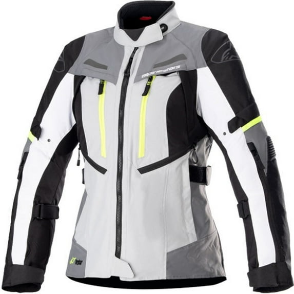Alpinestars Stella Bogota Pro Womens Drystar Motorcycle Jacket Gray/Yellow SM