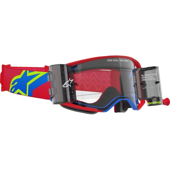 Alpinestars Supertech Corp Roll-Off Goggles (One Size Fits Most, Red/Blue / Clear Lens)