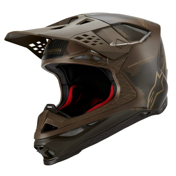 Alpinestars Supertech M10 Squad 23 Helmet (Dark Brown/Kangaroo Gold, X-Large)