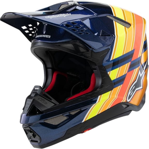ALPINESTARS Supertech M10 Helmet - TLD Edition 25 - MIPS? - Gloss Dark Blue/Orange/Yellow/Fluo Red - XS 8300225-7156-XS