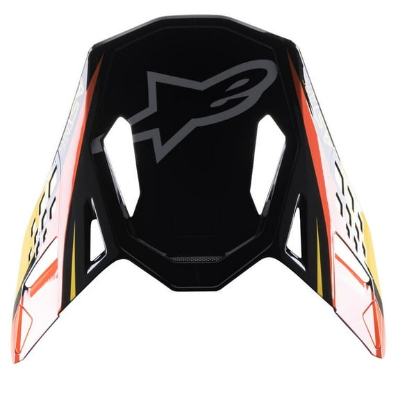 Alpinestars New S-M10 CARBON META2 VISOR BLACK/YELLOW/ORANGE GLOSSY, 482-94027