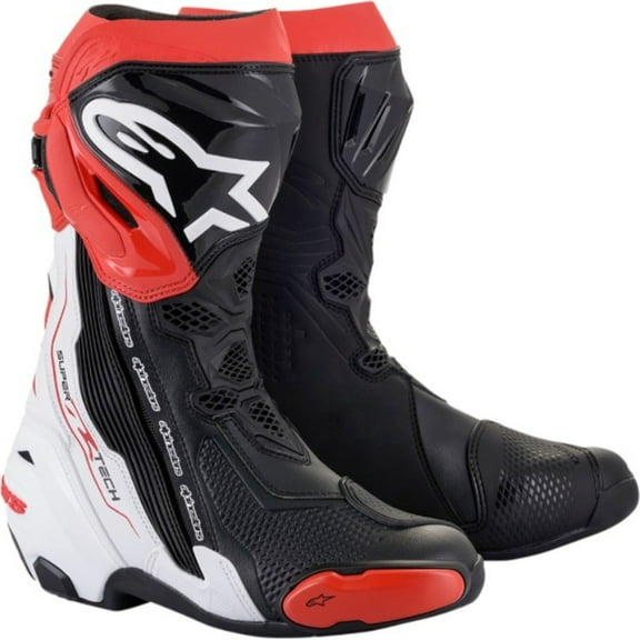 Alpinestars Supertech R Mens Motorcycle Boots Black/White/Red 48 EUR