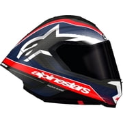 Alpinestars Supertech R10 Team Street Motorcycle Helmet - Matte Black/Carbon Red Fluo/Blue / X-Small