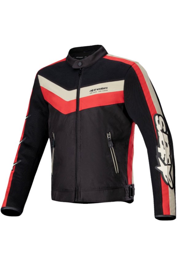 T-Dyno Air Men's Street Motorcycle Jackets - Black/Bright Red / Small