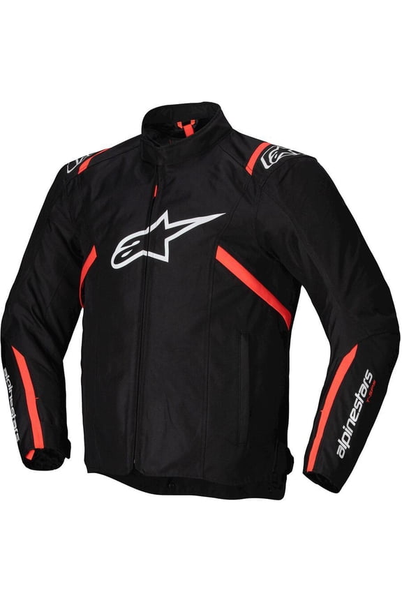 T-SPS V2 Waterproof Men's Street Motorcycle Jackets - Black/White/Red Fluo / 2X-Large