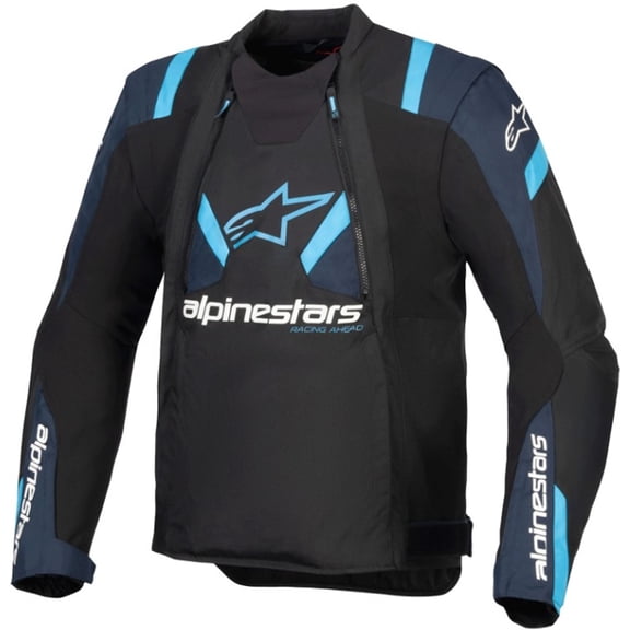 Alpinestars T-Stunt Air Men's Street Motorcycle Jackets - Black/Dark Blue/Blithe Blue / Small