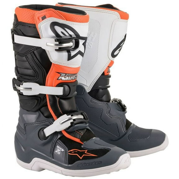 Alpinestars TECH 7S Off-Road Motocross Boot Black/Gray/White/Orange Size 4