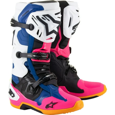 Alpinestars Tech 10 Daytona Coast LE MX Offroad Boots White/Blue/Pink 14 USA