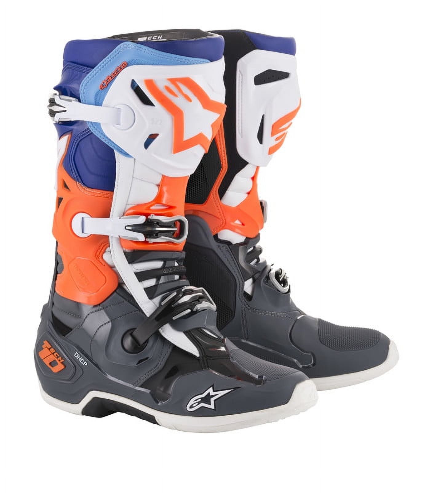 Alpinestars Tech 10 GREY ORANGE BLUE Boots size 13 Walmart