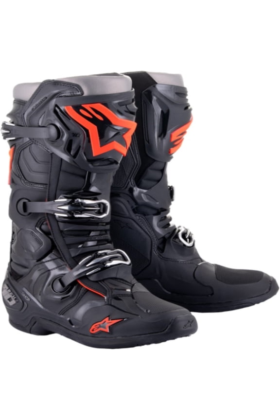 Tech 10 Adult Off-Road Motorcycle Boots - Black/Red / 7