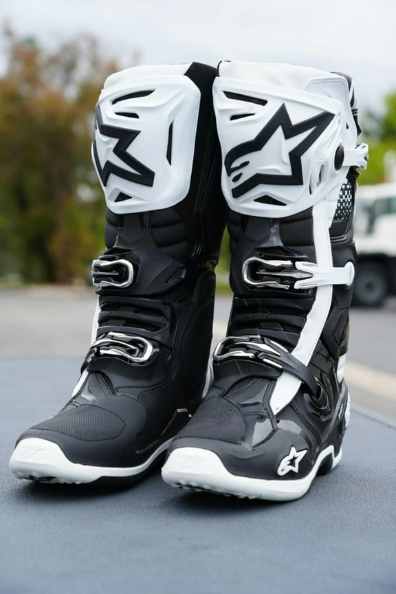 Tech 10 Mens MX Offroad Boots Black/White 7 USA