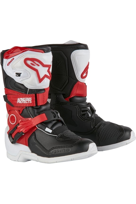 Tech 3S Kids MX Boots Black/White/Red 10 USA