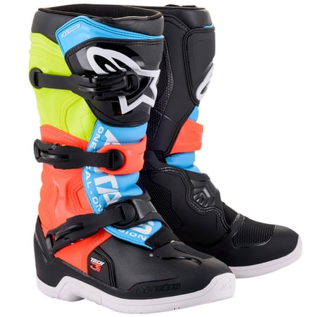 Alpinestars Tech 3S Youth MX Offroad Boots Black/Yellow/Red 8 USA