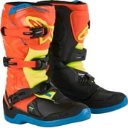 Alpinestars Tech 3S Youth MX Offroad Boots Orange Fluo/Enamel Blue 8 USA