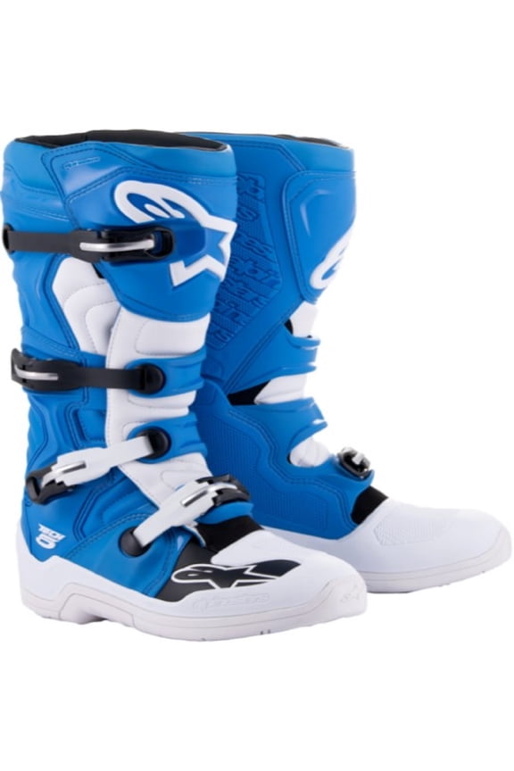 Tech 5 Adult Off-Road Motorcycle Boots - White/Blue / 11