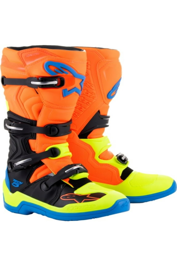 Tech 5 Mens MX Offroad Boots Orange Fluo/Blue 9 USA