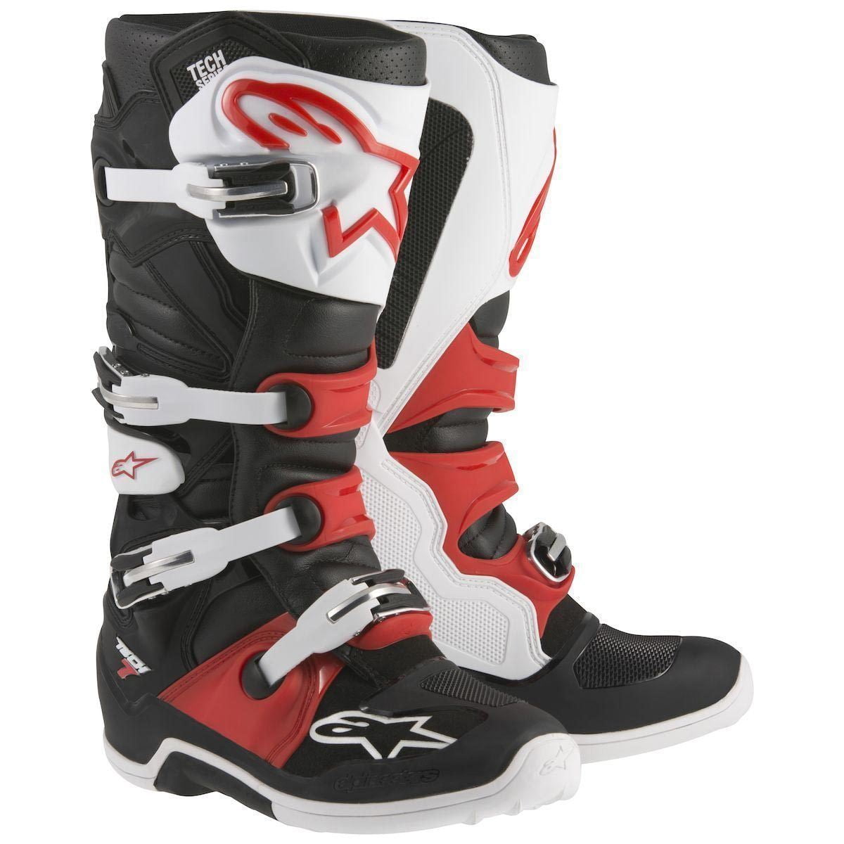 Alpinestars Tech 7 Men's Black/White/Red Motocross Boots Black