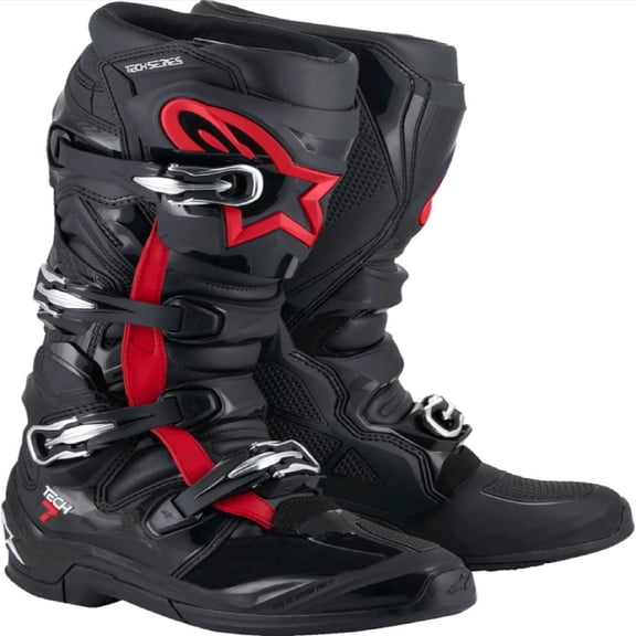 Alpinestars Tech 7 Men's Off-Road Motorcycle Boots - Fluorescent Red/Black / 12