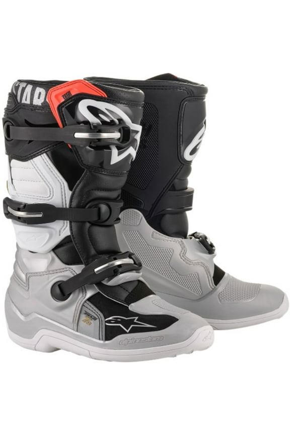 Tech 7S Youth Boots (3, Black/Silver/White/Gold)