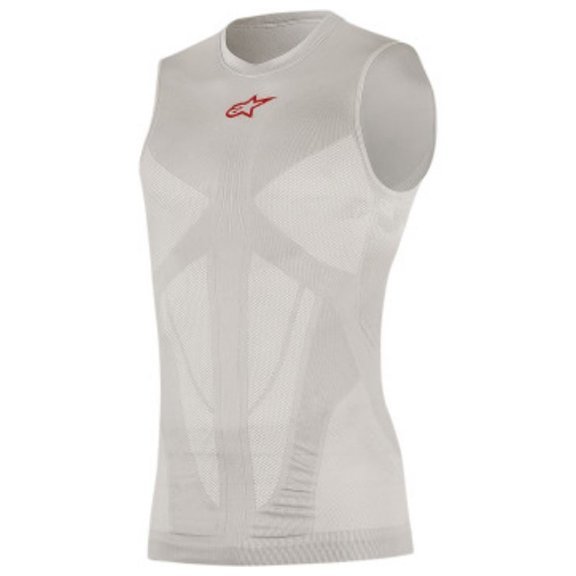 Alpinestars Mens Tech Summer Tank Top-Red/Silver-X-Large/2X-Large