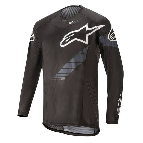 Alpinestars Techstar Black Edition Mens MTB Mountain Bike Jersey Black/Gray XL
