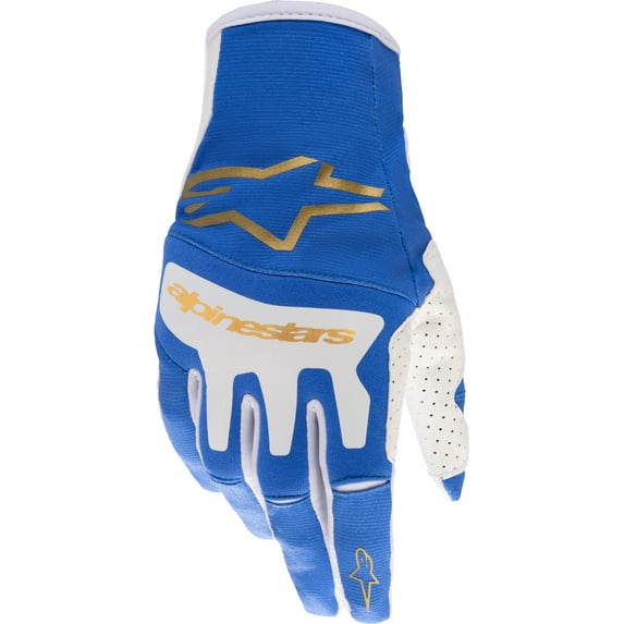 Alpinestars Techstar Solid Mens MX Offroad Gloves Blue/Brushed Gold XXL