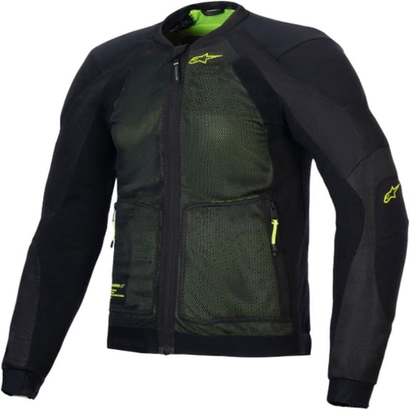 Alpinestars Troop-Air Men's Street Motorcycle Jackets - Black/Fluo Yellow / 4X-Large