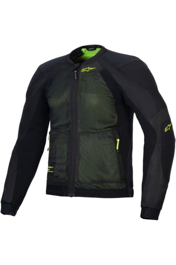 Troop-Air Men's Street Motorcycle Jackets - Black/Fluo Yellow / 4X-Large