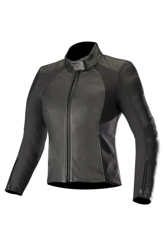 Vika V2 Womens Leather Jacket (12, Black)