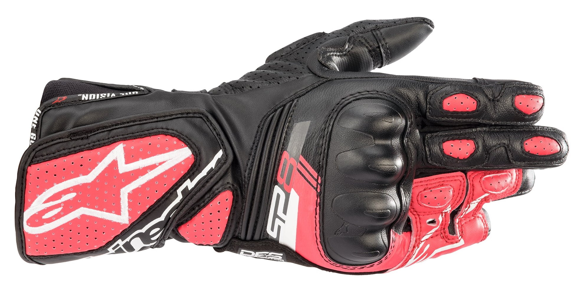 Alpinestars Stella SP-8 V3 Womens Leather Motorcycle Gloves Black/Pink XL