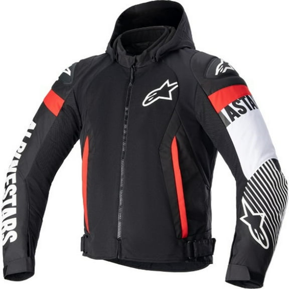Alpinestars Zaca Air Mens Textile Motorcycle Jacket Black/White/Red MD