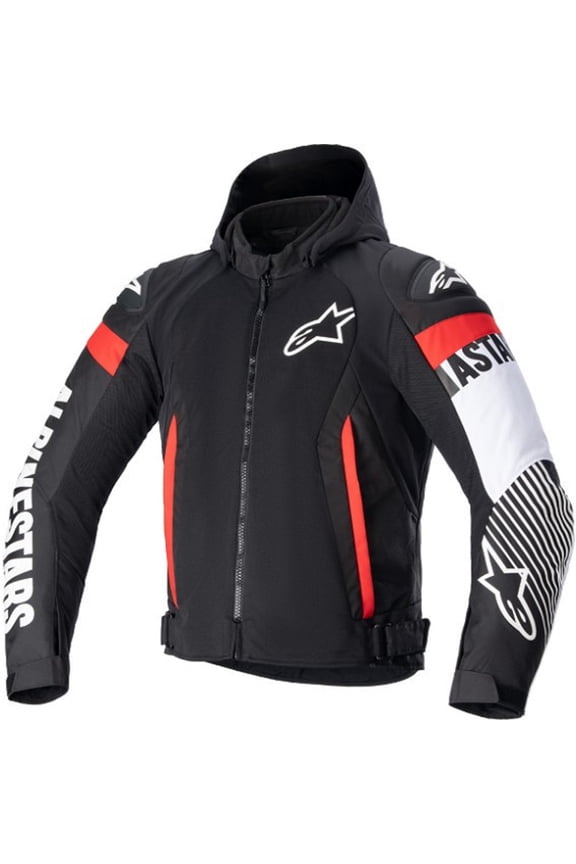 Zaca Air Men's Street Motorcycle Jackets - Black/White/Red / Medium