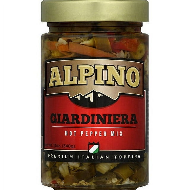 Alpino Giardiniera Hot Pepper Mix, 12 oz, (Pack of 6)
