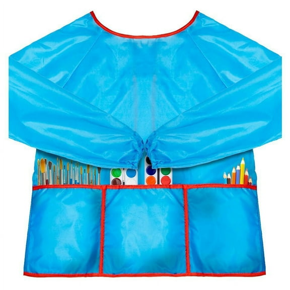 Alpree Kids Art Smock Red Long Sleeve Toddler Art Smock