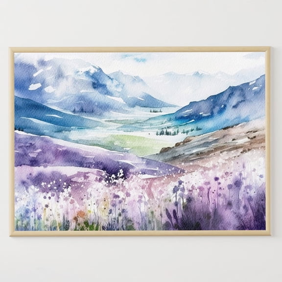 Alps Mountain Valley Alpine Meadows Landscape Swiss Alps Art Poster, Unframed Poster Size 8x12