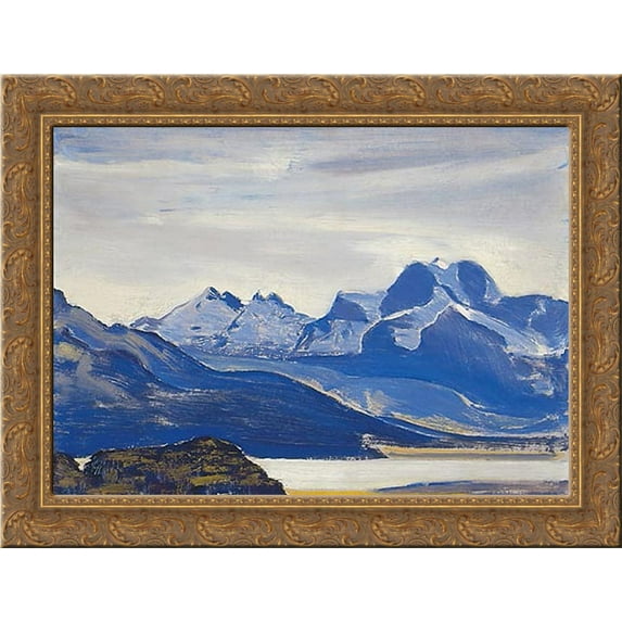 Alps (study) 24x18 Gold Ornate Wood Framed Canvas Art by Nicholas Roerich