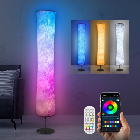 AlpsWolf 61" Smart RGB Floor Lamp with App & Remote Control for Bedroom Living Room Gaming