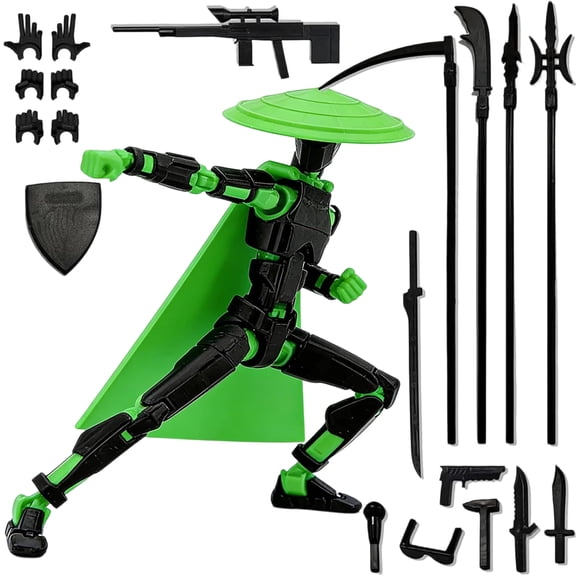 Already Assembled Action Figure Model with 18 Accessories, Multi-Joint Movable Plastic Figurine, for Collectors Desktop Decorations 3D Printed Toys