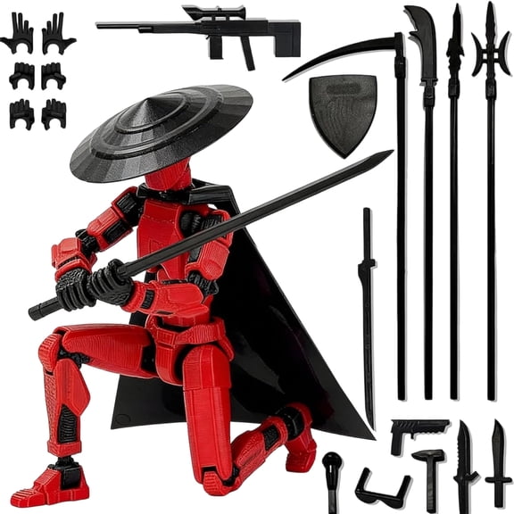 Already Assembled Action Figure Model with 18 Accessories, Multi-Joint Movable Plastic Figurine, for Collectors Desktop Decorations 3D Printed Toys