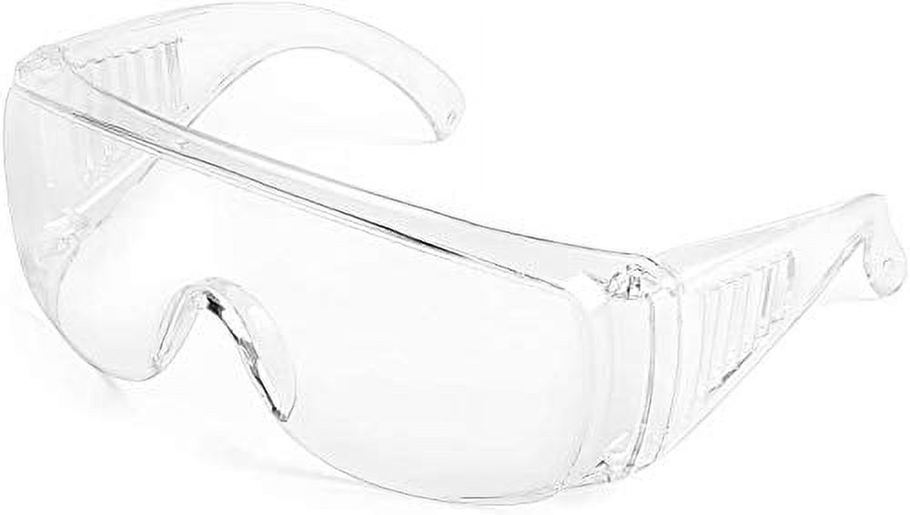 Alrisco Protective Eyewear Safety Goggles Clear Anti-fog Anti-Scratch Safety Glasses over Prescription Glasses, Transparent Frame Light Weight and Comfortable - image 1 of 7