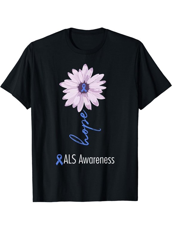 Als Awareness Month Sunflower Ribbon Als Warrior T-Shirt