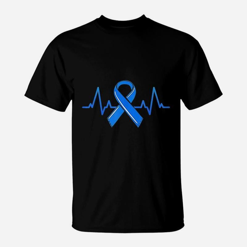 Als Heartbeat Blue Ribbon Awareness Warrior TShirt - Walmart.com