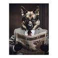 thumbnail image 1 of Alsatian German Shepherd Dog Reading Newspaper Fun Toilet Bathroom Artwork Unframed Wall Art Print Poster Home Decor Premium, 1 of 5
